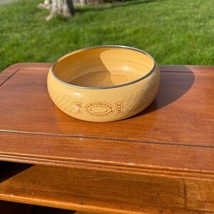 Vintage Parmigiano-Reggiano Cheese Wheel METAL Bowl - 7” X 3” Yellow.